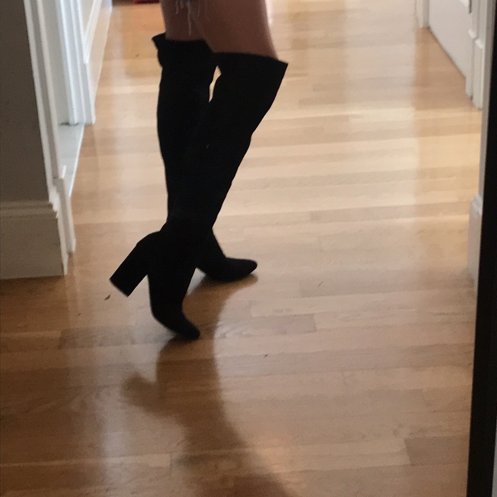 Host Pick ❤️ Cole Haan Black Suede Over the Knee Boots Size 7 - Picture 15 of 16